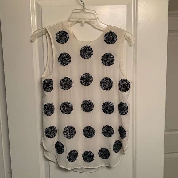 H&M Sleeveless White Polk Dot Blouse | Size 4 - Picture 2 of 14
